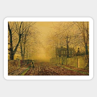 Under The Beeches by John Atkinson Grimshaw Sticker